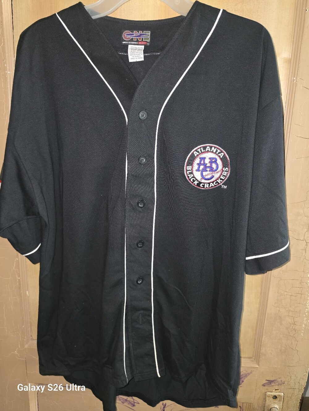 Official Atlanta Black Crackers Black Button-Up Jersey Shirt